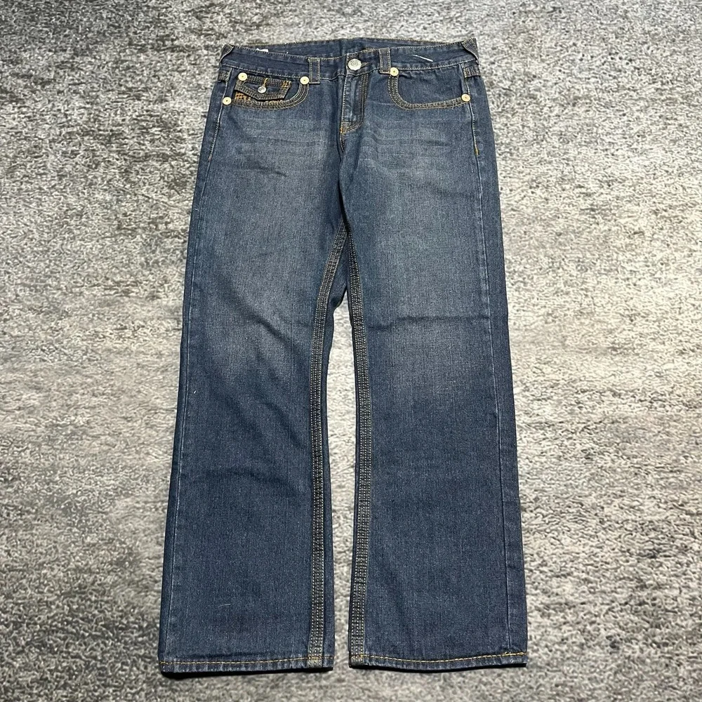 True Religion Billy Jeans Mens 36x32 Blue Denim Y2K‎ Bootcut Baggy Hip-Hop